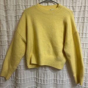 Zara yellow crew sweater